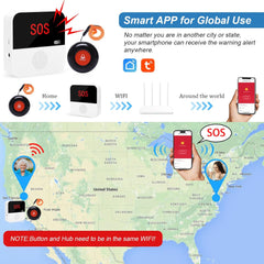 Sanjie Best WiFi Caregiver Pager with Call Button & Watch – Emergency Alert System for Seniors, Disabled, Elderly – Tuya App Remote Alarm & Notification Anywhere