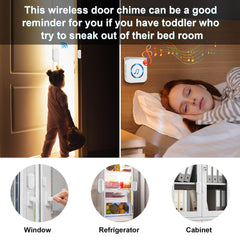 SanJie Wireless Door Chime for Business & Home – 500FT Range Entry Alert with 26 Chimes & Volume Control