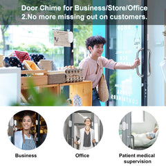 SanJie Wireless Door Chime for Business & Home – 500FT Range Entry Alert with 26 Chimes & Volume Control