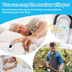 Sanjie Portable Rechargeable Elderly Call Button System with 328Ft Range
