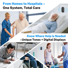 Sanjie Wireless Emergency Call System – 500Ft Range Caregiver Pager with LED Display & 10 Waterproof Buttons