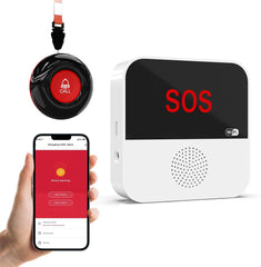 Sanjie Best WiFi Caregiver Pager with Call Button & Watch – Emergency Alert System for Seniors, Disabled, Elderly – Tuya App Remote Alarm & Notification Anywhere