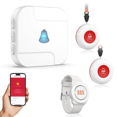 Sanjie WiFi Caregiver Pager with Emergency Call Buttons – APP Alerts for Seniors, Disabled & Remote Care