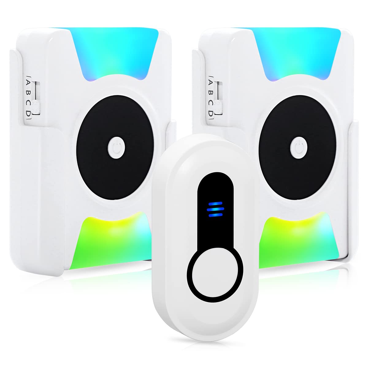 Sanjie Wireless Battery Operated Doorbell with Vibration & LED Flash – Loud Door Chime Kit for Home, Hearing Impaired, 4 Modes, 5 Volume Levels