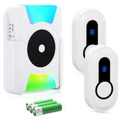 Sanjie Wireless Battery Operated Doorbell with Vibration & LED Flash – Loud Door Chime Kit for Home, Hearing Impaired, 4 Modes, 5 Volume Levels
