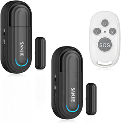 Sanjie Pool Door Alarm for Kids Safety, Wireless Window & Door Alarm Sensor with Remote, 0–120dB Adjustable Volume, 4 Modes, for Home Security & Dementia Monitoring