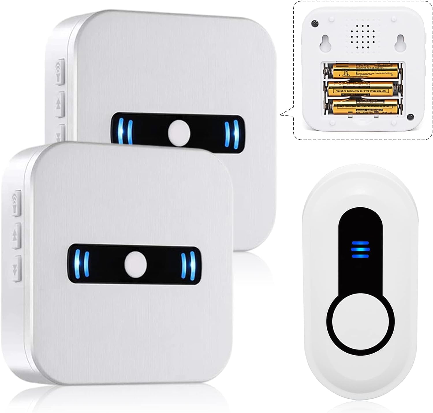 SANJIE Wireless Doorbell Waterproof Chime – 500+ Ft Range, Battery Operated for Home, Classroom, Office & Store