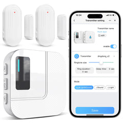 Sanjie WiFi Door Chime Alarm with App Notifications – Smart Door Sensor for Home & Business Security