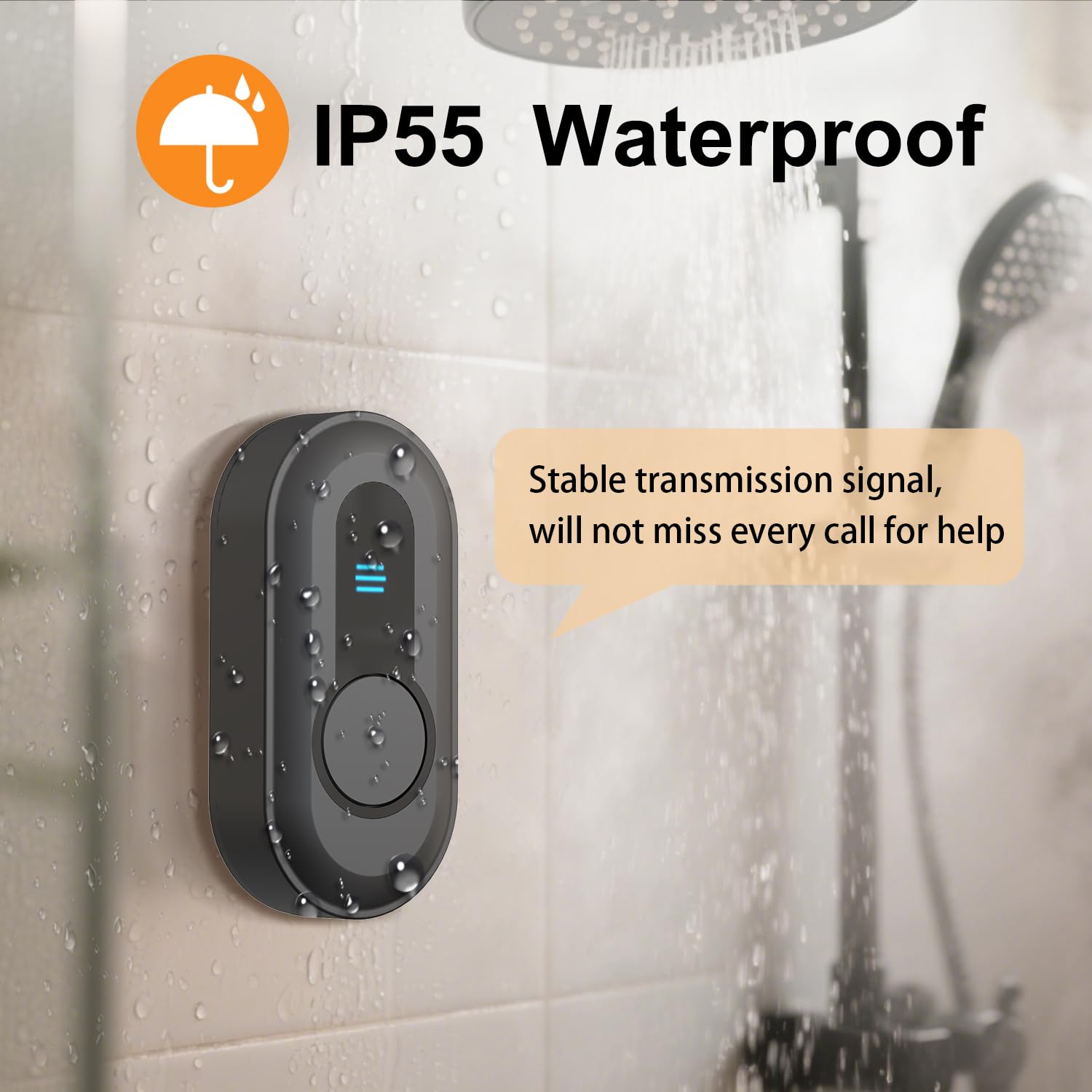 Daytech Wireless Caregiver Pager with LED Display – 500Ft Nurse Call System for Elderly & Patients (Waterproof Call Button)
