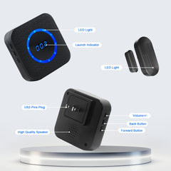 SanJie Wireless Door Chime with Sensor for Home, Office, or Business – 800Ft Range, 55 Chimes, 5 Volume Levels, Entry Alert for Door/Window