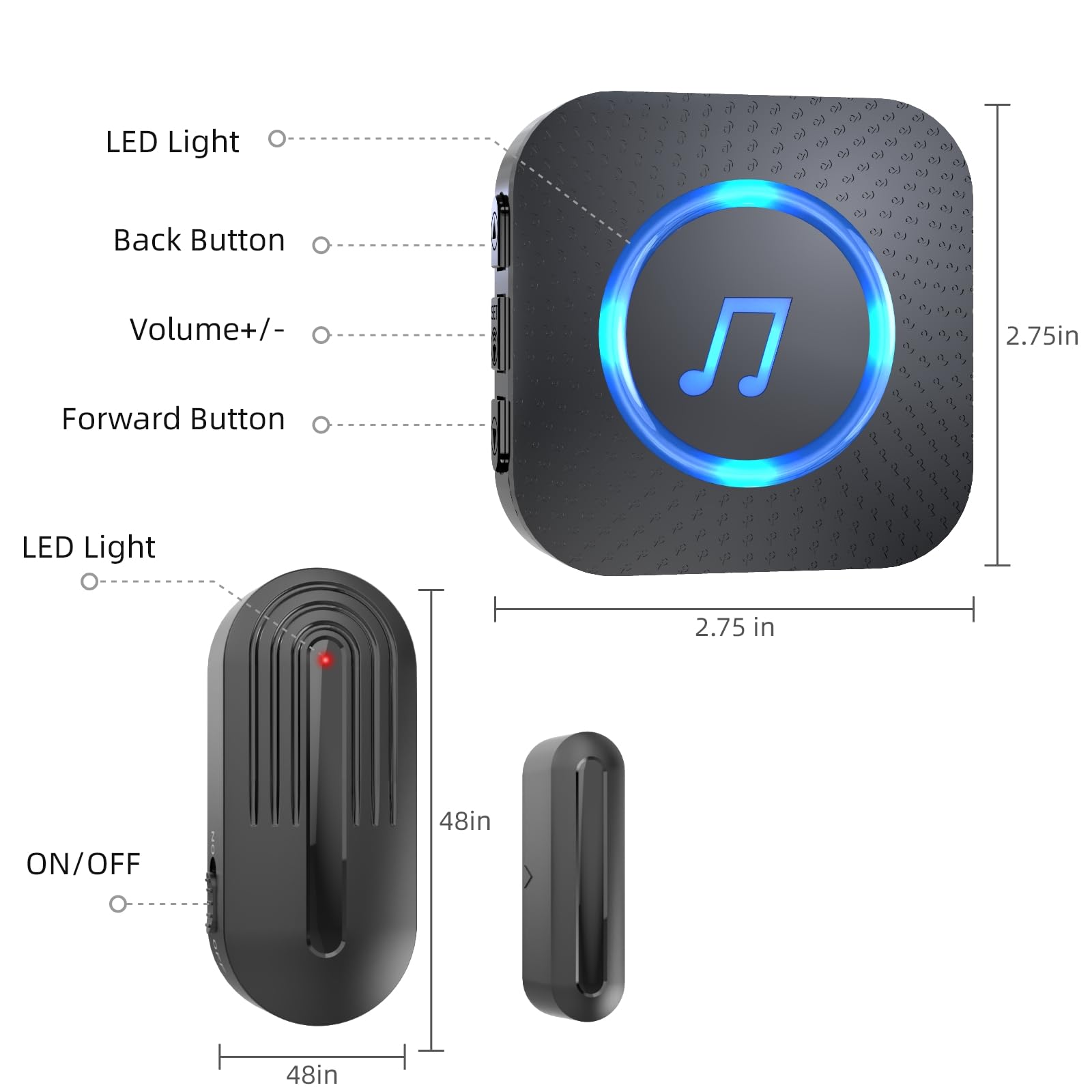 SanJie Wireless Door Alarm Chime – 800FT Entry Alert for Shop, Home & Office with 55 Ringtones