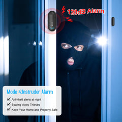 Sanjie New Wireless Pool Door Alarm with Remote – 120dB Adjustable Volume, 4 Modes for Home Security, Kids Safety, Elderly & Dementia Monitoring