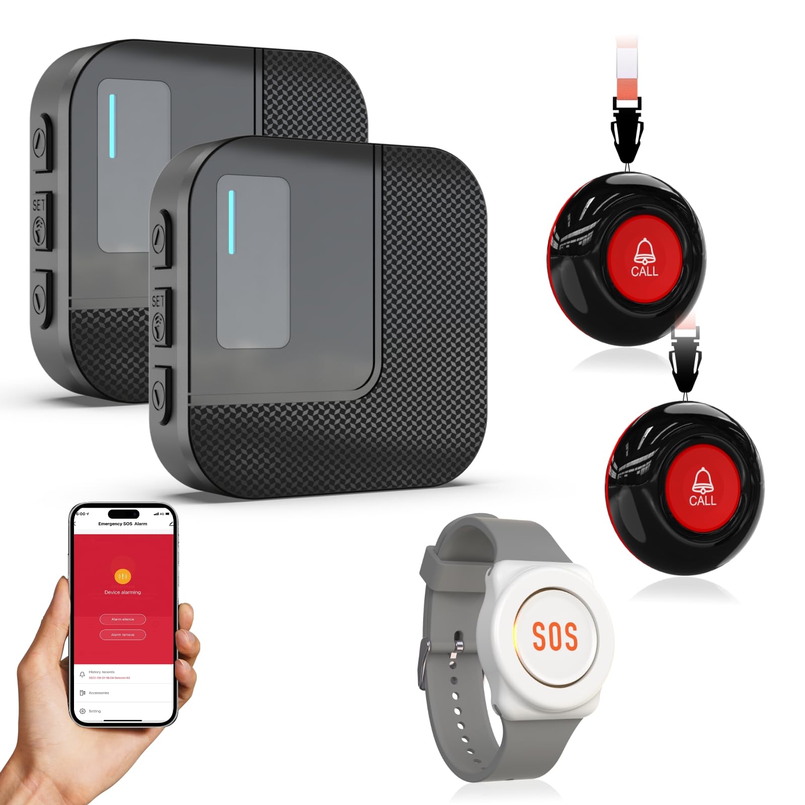 SanJie WiFi Emergency Call System with App Alerts & SOS Buttons