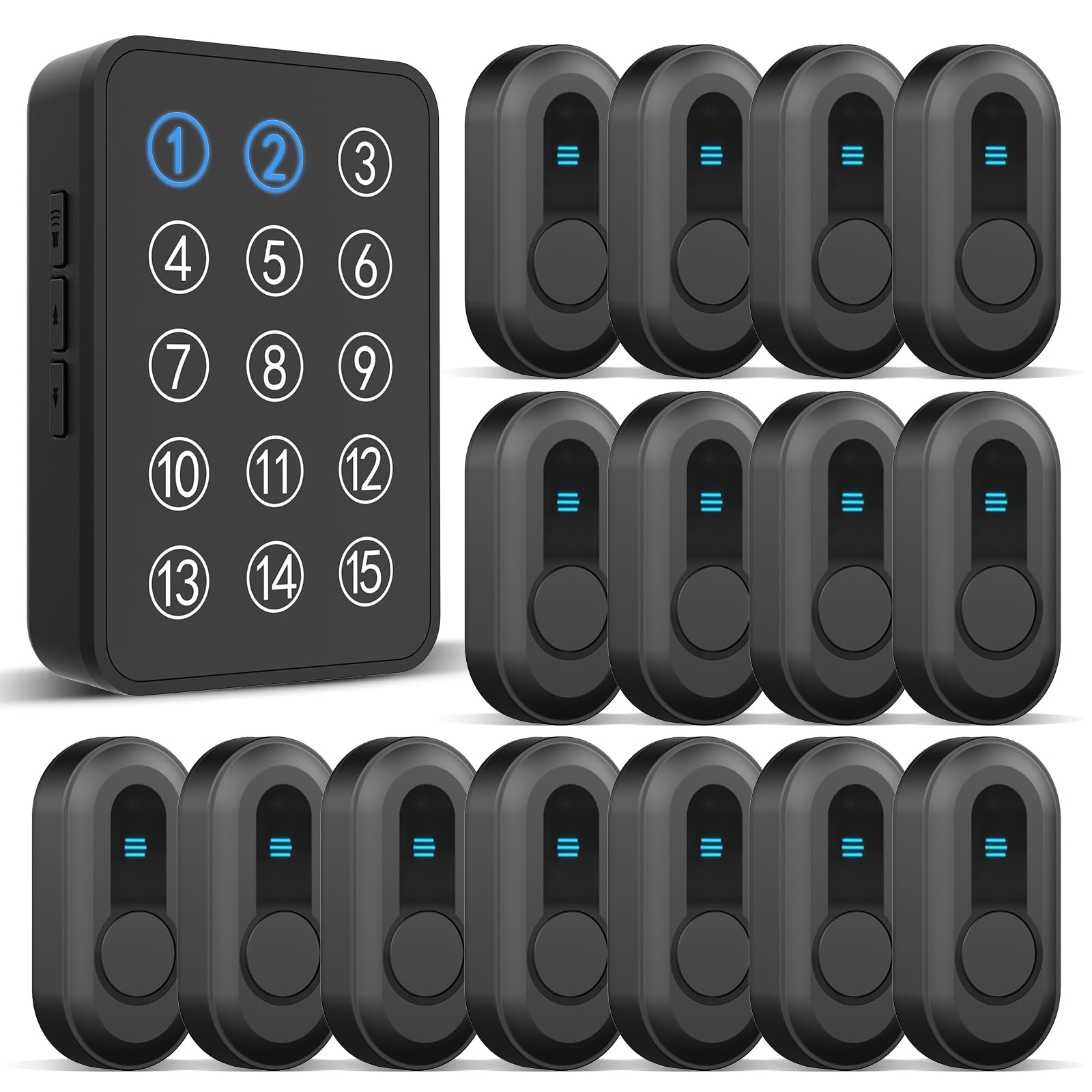 Sanjie Wireless Emergency Call System – 500Ft Range Caregiver Pager with LED Display & 10 Waterproof Buttons