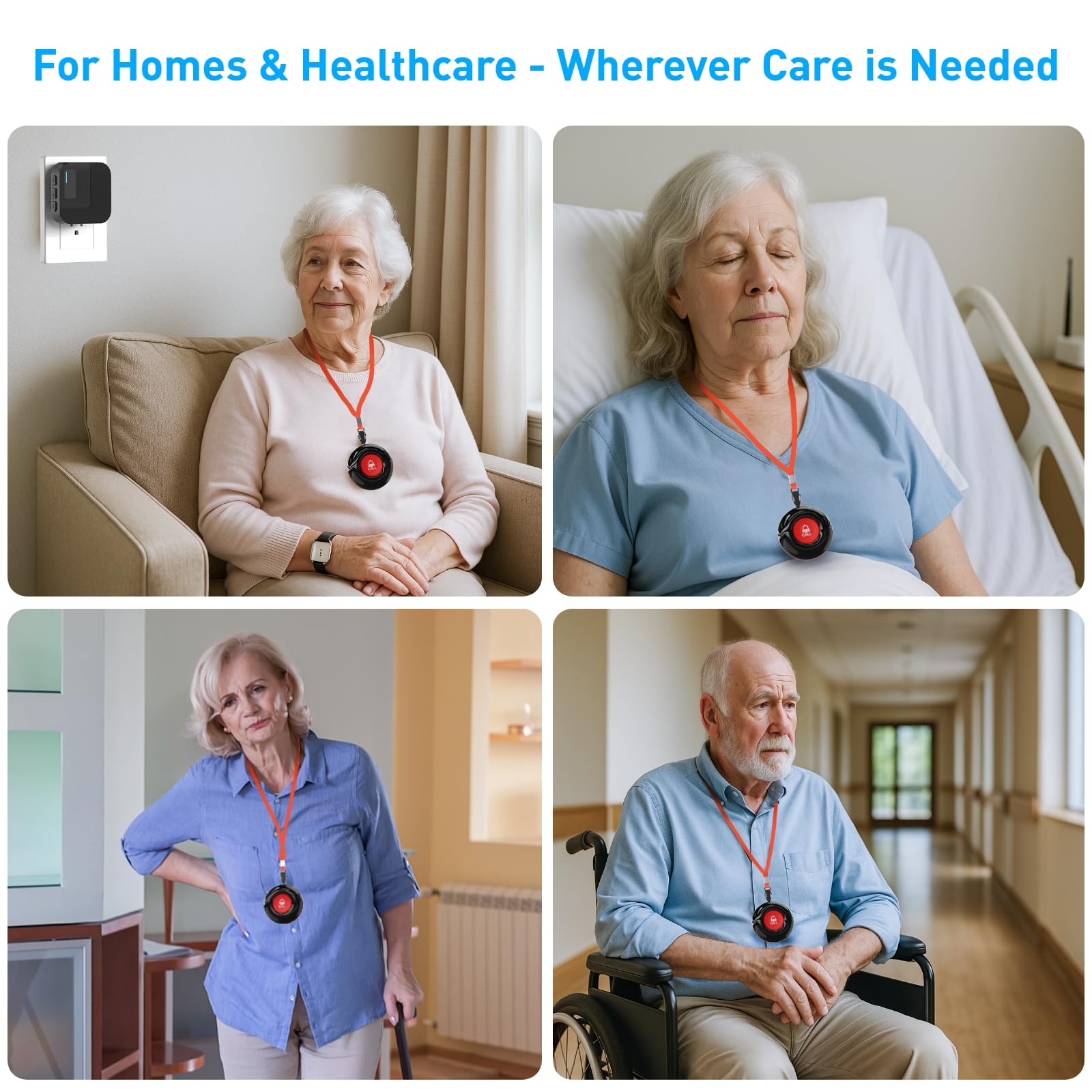 SanJie WiFi Emergency Call System with App Alerts & SOS Buttons