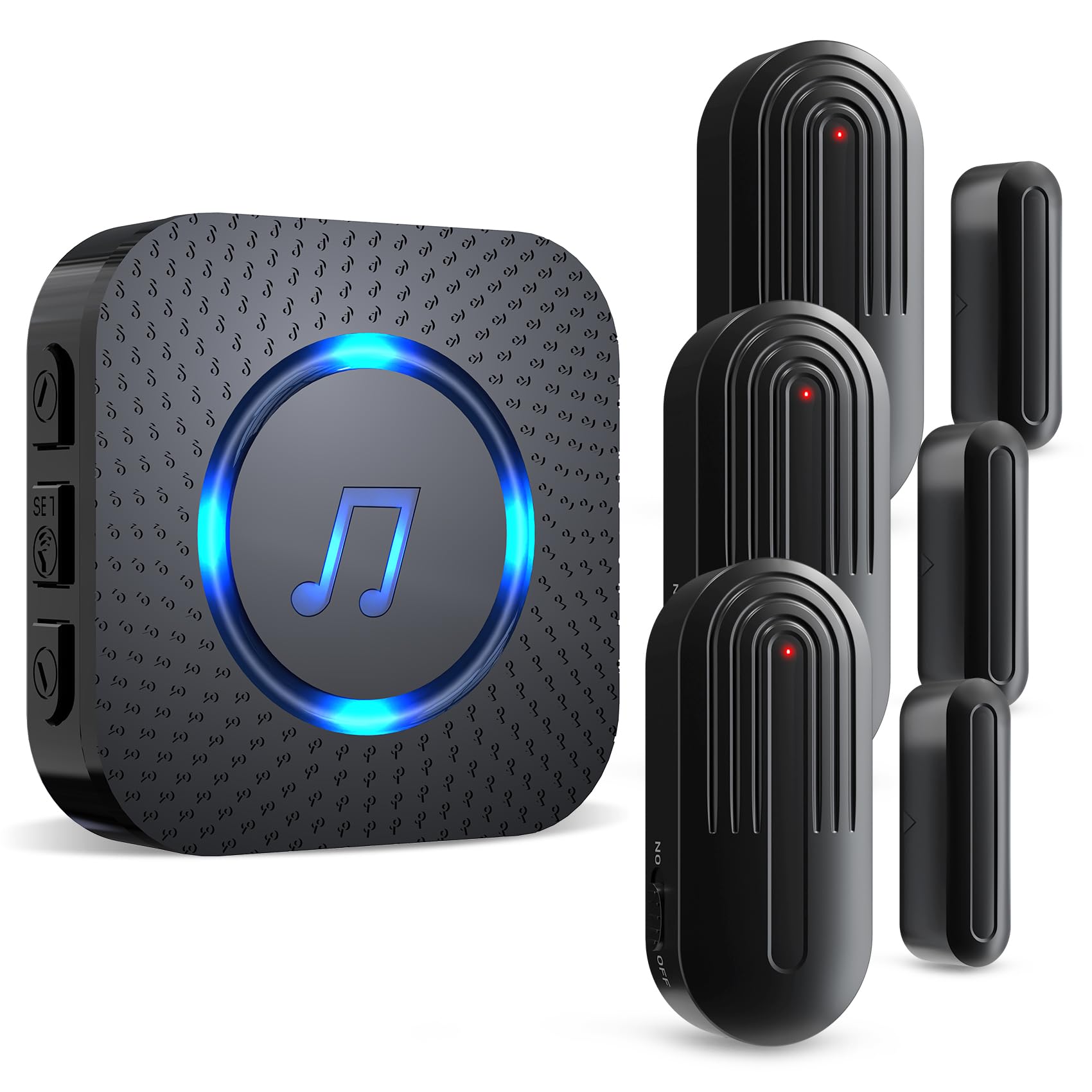SanJie Wireless Door Alarm Chime – 800FT Entry Alert for Shop, Home & Office with 55 Ringtones
