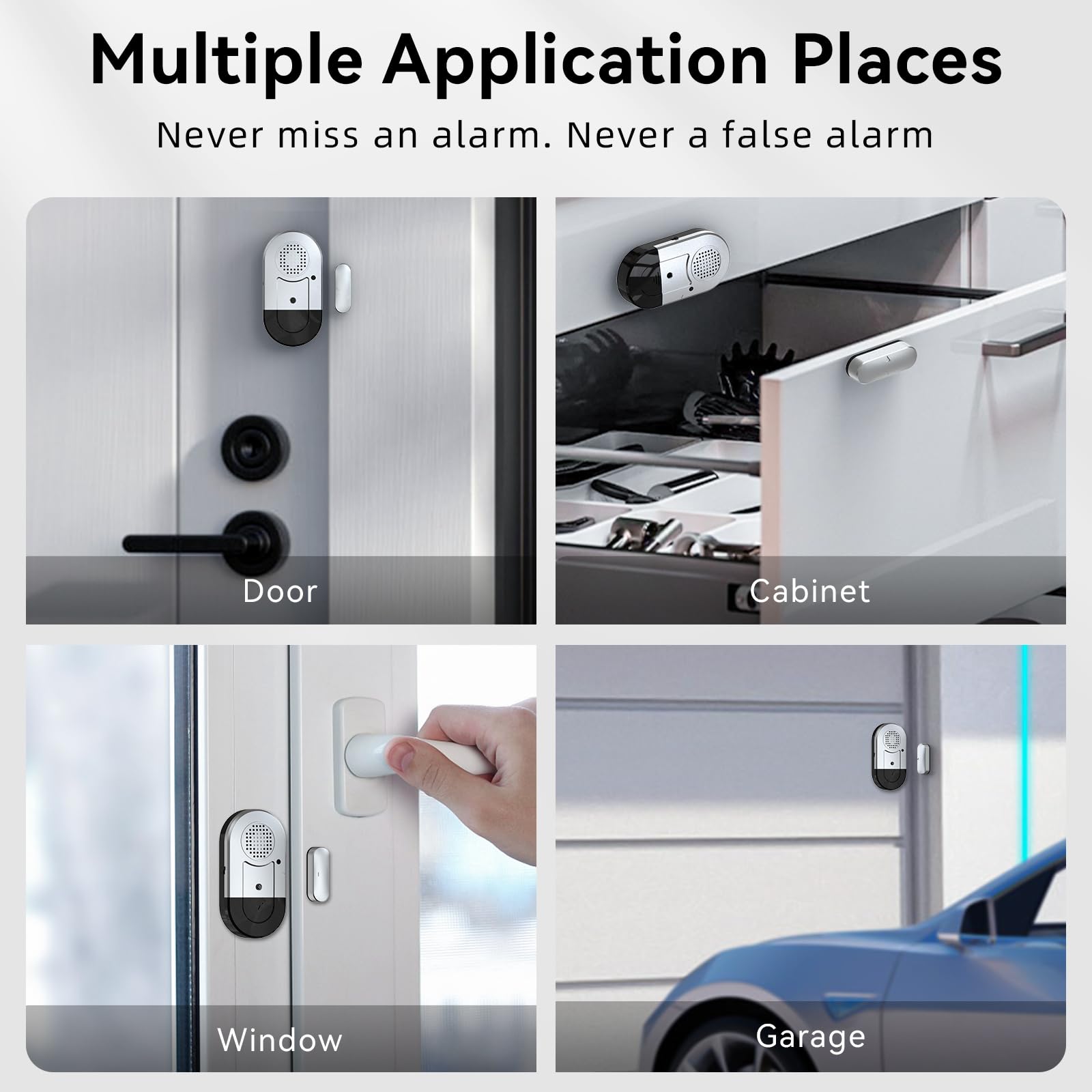 Sanjie Door and Window Alarms – Loud Security Sensor for Home, Kids, Pool & Travel – Easy Install, Adjustable Volume, Long Battery Life