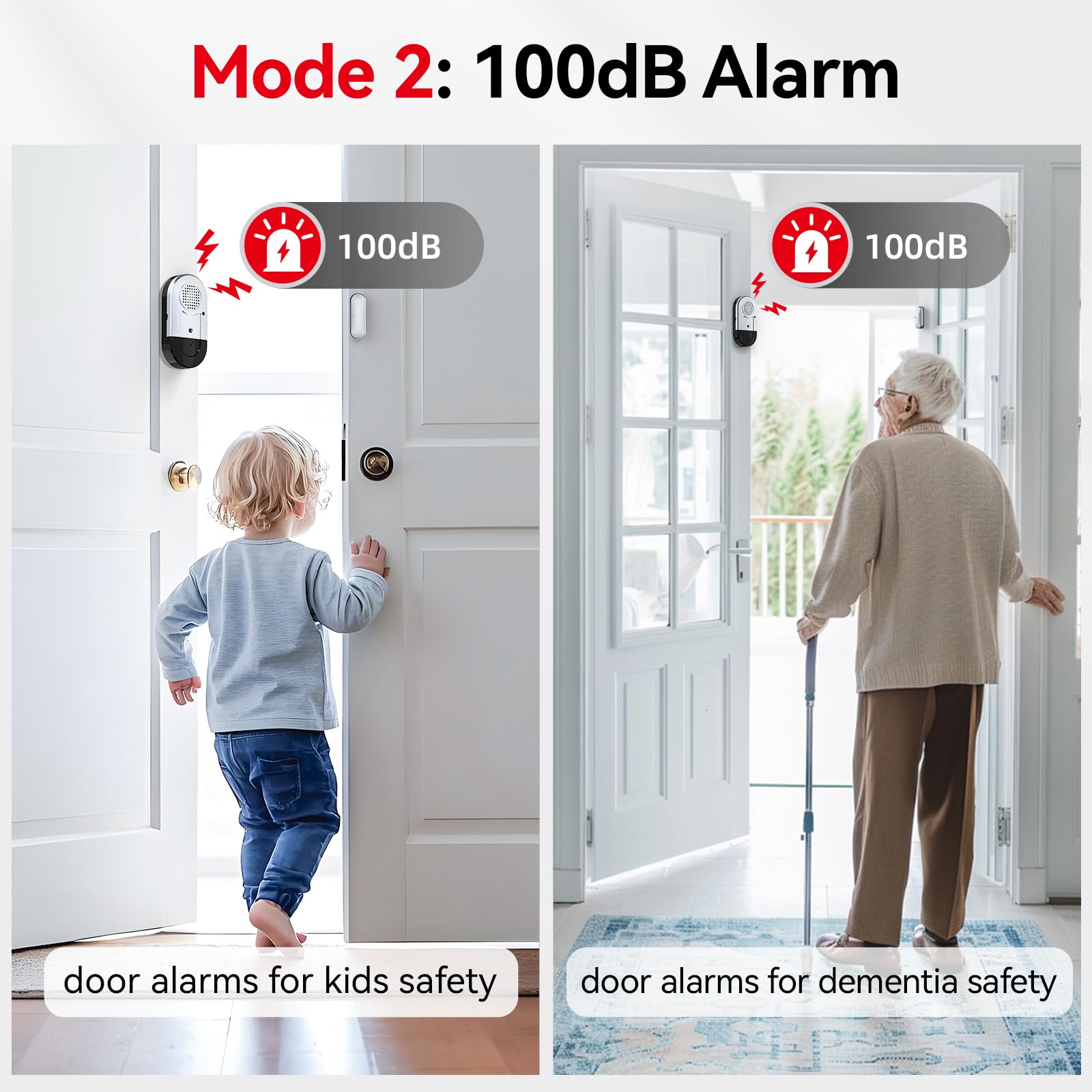 Sanjie Door and Window Alarms – Loud Security Sensor for Home, Kids, Pool & Travel – Easy Install, Adjustable Volume, Long Battery Life