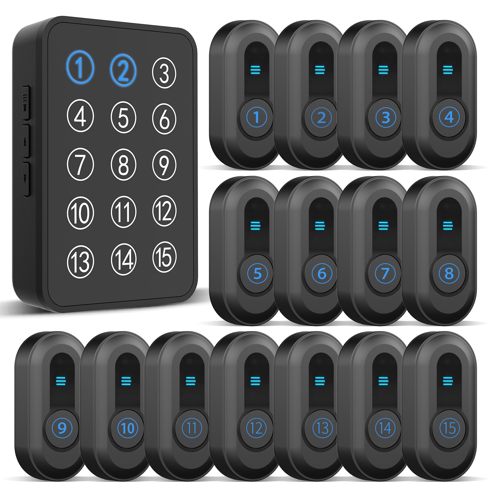 Daytech Wireless Caregiver Pager with LED Display – 500Ft Nurse Call System for Elderly & Patients (Waterproof Call Button)