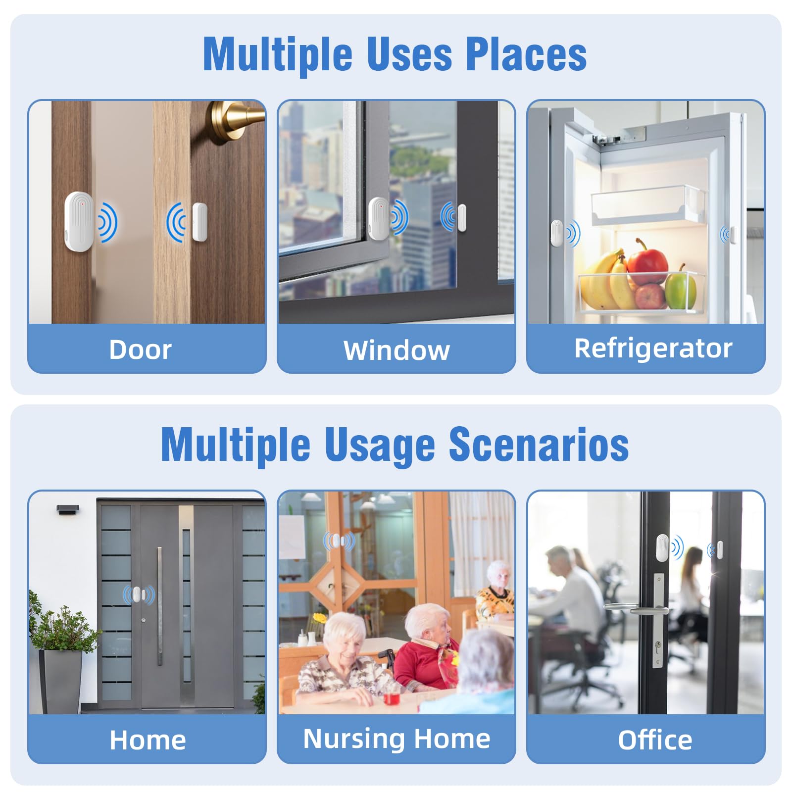 Sanjie WiFi Door Chime Alarm with App Notifications – Smart Door Sensor for Home & Business Security