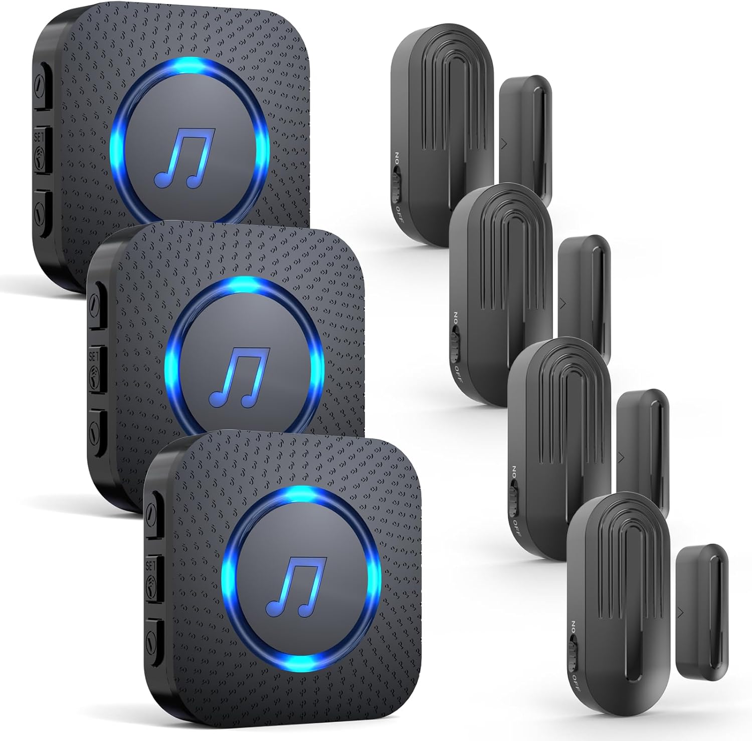 SanJie Wireless Door Alarm Chime – 800FT Entry Alert for Shop, Home & Office with 55 Ringtones