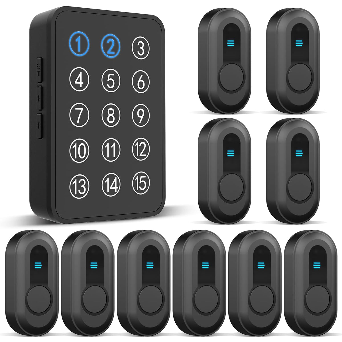 Sanjie Wireless Emergency Call System – 500Ft Range Caregiver Pager with LED Display & 10 Waterproof Buttons