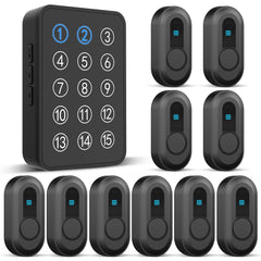 Sanjie Wireless Emergency Call System – 500Ft Range Caregiver Pager with LED Display & 10 Waterproof Buttons