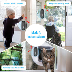 Sanjie New Wireless Pool Door Alarm with Remote – 120dB Adjustable Volume, 4 Modes for Home Security, Kids Safety, Elderly & Dementia Monitoring