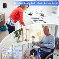 Daytech Wireless Caregiver Pager with LED Display – 500Ft Nurse Call System for Elderly & Patients (Waterproof Call Button)