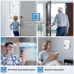 Sanjie WiFi Door Chime Alarm with App Notifications – Smart Door Sensor for Home & Business Security